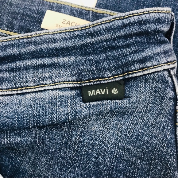 NWT!! Mens Mavi Organic Cotton Blend Move Zach Straight Leg Jean Rich Indigo - Picture 5 of 10